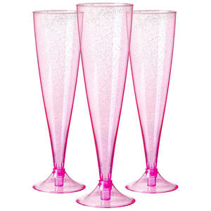 Flûtes à <span class=keywords><strong>champagne</strong></span> jetables en <span class=keywords><strong>plastique</strong></span> bon marché en gros avec bordure dorée personnalisée pour les coupes de fête de mariage Mimosa, gobelets à vin jetables - Product Image 5