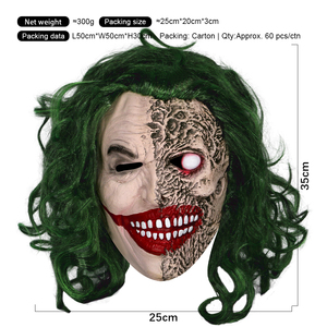 Máscara de Payaso Villano Inspirada en el Joker, Máscara de Látex para Disfraz de Halloween - Product Image 3