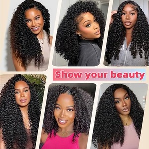Extensions de cheveux humains 100% naturels, style plume, bouclés birmanes, ondulations profondes, faites à la main, pour tressage avec <span class=keywords><strong>crochet</strong></span> - Product Image 6