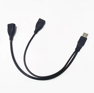 Kabel Data Hitam Dual <span class=keywords><strong>USB</strong></span> 2.0 A Male to Dual Female, kabel Data pemisah daya pengisian daya <span class=keywords><strong>USB</strong></span> 2 in 1, kabel ekstensi <span class=keywords><strong>USB</strong></span> - Product Image 6