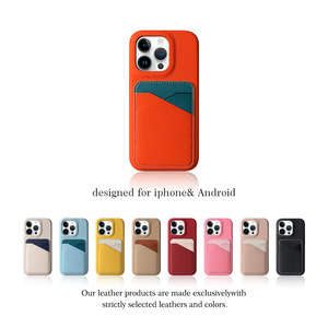 Chủ thẻ dính chống sốc và linh hoạt cao cấp PU da điện thoại di động trường hợp đối với <span class=keywords><strong>iPhone</strong></span> 12 13 14 15 Pro 16 Pro Max - Product Image 2