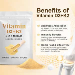 OEM 5000iu Vitamin D3 100mcg K2 Pulver Hersteller liefern Immun knochen unterstützung für Erwachsene - Product Image 5