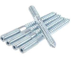 Mạ kẽm Metric M8 hai đầu Stud Bolt đồ nội thất sửa chữa gỗ vít tự khai thác ren Stud móc áo Chất lượng cao Carbon - Product Image 1