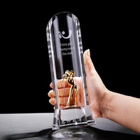 Trophée personnalisé en cristal K9 gravé à la main pour balles de golf vierges, avec options de logo, vente en gros