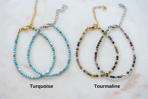 Colliers et bracelets minimalistes en pierre brute facettée, bijoux perlés exquis faits à <span class=keywords><strong>la</strong></span> main, cadeaux d'amitié pour elle - Product Image 6