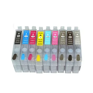 <span class=keywords><strong>Cartouche</strong></span> d'encre <span class=keywords><strong>rechargeable</strong></span> T0961- T0969 avec puce de réinitialisation automatique pour imprimante <span class=keywords><strong>Epson</strong></span> Stylus Photo R2880 - Product Image 2