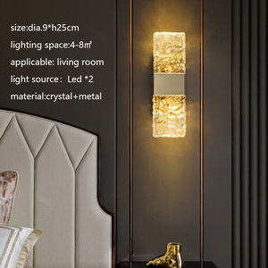 Applique Murale LED en Cristal Motif Ondulations Aquatiques de Luxe, Lumière Chaude pour Chambre et Salon, Idéale pour Chevet et Mur en Verre - Product Image 5