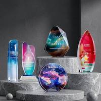 Trofeo de Cristal Transparente Personalizado, Diseño Minimalista Creativo, Premios de Reconocimiento, Regalos para Reuniones Anuales y Ferias Comerciales