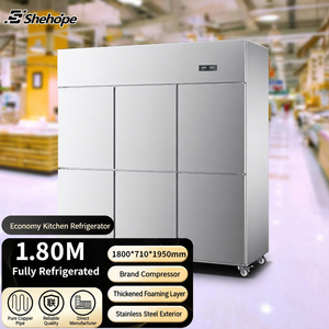 Réfrigérateur encastrable en acier inoxydable, plage de température de 1 à 10°C, contrôle numérique et dégivrage automatique pour le stockage des aliments BC-1320FL Doubl - Product Image 1