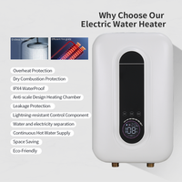 Chauffe-eau électrique instantané de cuisine 220V 3.5KW avec pompe de surpression intégrée, petite taille, chauffage monopoint