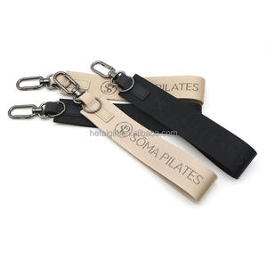 Never Lost Metal Carabiner <strong>Keychain</strong> Custom Jacquard Woven Logo <strong>Wristlet</strong> Backpack Pendant Key Holder - Product Image 2