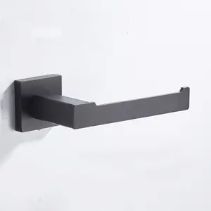 Modern Wall Mounted Black Stainless Steel 4 Pieces Bathroom Accessories Set