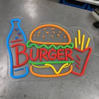 Décoration de restaurant de restauration rapide Burger Shop, publicité, hamburger, frites, bouteille de soda, affichage de logo personnalisé 3D imperméable