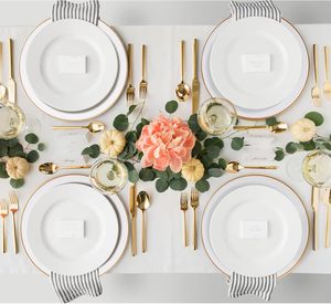 <b>Ceramic</b> Factory Wholesale Luxury With Golden Rim White <b>Plate</b> Bone China Flat <b>Plate</b> Dinnerware 6/7/8/10 Inch <b>Ceramic</b> Dinner <b>Plate</b> - Product Image 4