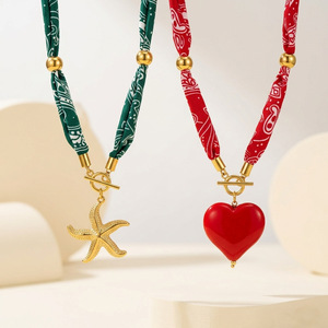 Collana Bandana in Acciaio Inossidabile, Choker Estivo Placcato Oro <span class=keywords><strong>con</strong></span> Ciondolo Oceano N787 - Product Image 6