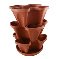 Jardinières empilées auto-arrosantes pour jardin vertical Pots de fleurs en plastique