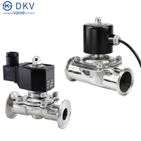 Vanne solénoïde électrique DKV 2 voies normalement fermée 12V 24V 220V haute pression en acier inoxydable pour eau et air, vanne de contrôle NC 304