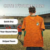Ensemble de maillots de football pour hommes Côte d'Ivoire 2026 – Tenue de football OEM avec découpe automatisée – Vêtements de football de l'équipe de Côte d'Ivoire