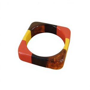 New Quality Stylish <b>Acrylic</b> Bangle Bracelet Multicolor Resin Fashion Designer Jewelry Unisex Trendy Fancy Wedding Party Woman - Product Image 5