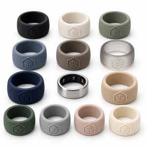 Protector de Anillo de Silicona Personalizado de Fábrica, Compatible con Oura Ring 4 y Gen3, Logotipo Personalizado OEM, Venta al por Mayor, Paquete de 4 Unidades con Logotipo S y L - Product Image 1