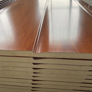 Nuovo materiale da costruzione 3D colore legno parete PU Sandwich pannello di parete esterna per la casa e l'hotel XPS e PIR materiale di base - Product Image 4