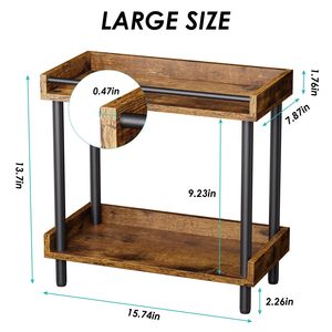 Portaspezie Vintage <span class=keywords><strong>in</strong></span> Metallo a 2 Ripiani Eco-Friendly <span class=keywords><strong>con</strong></span> Porta Tazze, Supporto da Banco per Accessori da Cucina - Product Image 4