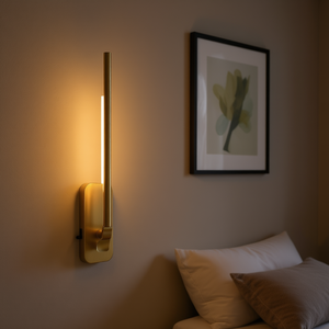 Applique murale LED dorée en laiton, 3 températures de couleur, dimmable, télécommandée, sans fil, à piles, pour éclairage de tableau de chambre, design minimaliste - Product Image 2