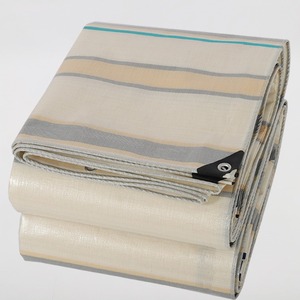 Shengde Tarpaulin 3x4 To 10x12 Silver Copper Stripes <b>Waterproof</b> Sunproof Antiaging Outdoor Covering - Product Image 1