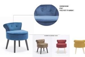 Fauteuil d'appoint en tissu à dossier bas CARLFORD pour enfants, idéal pour la maison, le bureau, la chambre et l'école, avec pieds en bois, <span class=keywords><strong>chaise</strong></span> de lecture pour mobilier domestique - Product Image 5