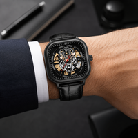 Relojes de Hombre Cuadrados de Lujo, Mecánicos, de Aleación de Alta Calidad, Totalmente Automáticos, Modernos, para Estudiantes, 41 mm, Luminosos, Genuinos