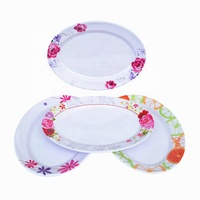 Assiettes de dîner ovales en mélamine rose de 12 pouces, écologiques, certifiées qualité alimentaire, technique de glaçure craquelée, style minimaliste, à prix abordable