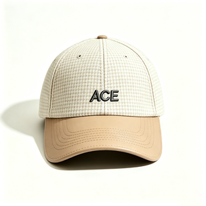 Gorra de Béisbol Unisex de Moda Vintage con Diseño de Pata de Gallo, Visera de Cuero PU y Logotipo Personalizado (OEM) - Product Image 2