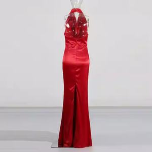 Robes d'été 2025 élégantes et sexy à col halter avec volants, robes de soirée et de vacances sexy de haute qualité pour femmes - Product Image 5