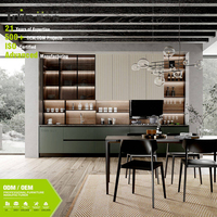Ensemble de meubles de cuisine modulaires modernes et écologiques, armoires sur mesure, charnières, îlot en marbre artificiel, suspension, pour appartement et centre commercial