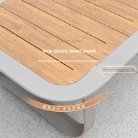 Ensemble de salon de jardin moderne et minimaliste en bambou, non pliable, sans coussin, pour patio, plage, hôtel, bord de piscine, balcon, chaise longue, villa