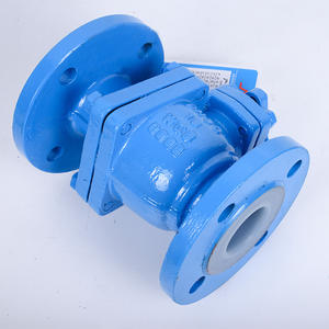 วาล์วบอลแบบแมนนวลเคลือบเหล็กหล่อและ PTFE ทนกรดด่าง พร้อมหน้าแปลนเหล็กกล้าคาร์บอน ทนการกัดกร่อนจากกรดด่าง - Product Image 5