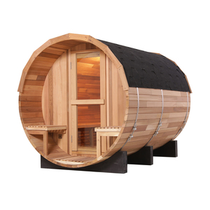 Sauna extérieur moderne en cèdre rouge massif pour 4 à 6 personnes, poêle électrique 9 kW, sauna domestique - Product Image 1