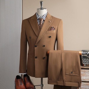 Nuevo <span class=keywords><strong>Traje</strong></span> de <span class=keywords><strong>Hombre</strong></span>, Estilo Italiano, Casual de Negocios, Doble Botonadura, Antiarrugas, Transpirable, Suave al Tacto, para Bodas y Adultos - Product Image 1