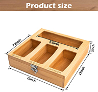 Organisateur de sacs Ziplock en bambou de qualité supérieure pour tiroir de cuisine, compatible avec les sacs de format gallon et quart, pliable multifonction pour sandwichs et collations