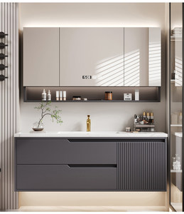 Oak painted slate hot-bent integrated basin bathroom cabinet bathroom washbasin washbasin basin combination - Product Image 1