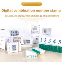 Ensemble de tampons combinés alphabet anglais, date, chiffres et tampons alphanumériques - Série en gros (plastique)