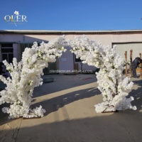Arbre artificiel en verre OLER personnalisé pour l'intérieur/l'extérieur, cerisier blanc, grand, imperméable, pour la remise des diplômes, Noël, mariage, Nouvel An