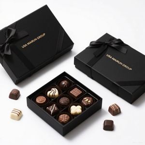 Empaque de Regalo de Trufas de Lujo de Alta Gama con Logotipo Personalizado, Ecológico, de Grado Alimenticio, Papel Rígido Magnético Reciclable con Laminado Mate - Product Image 3