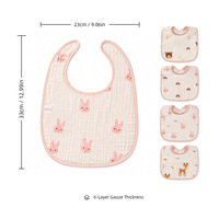 Bavoirs personnalisés en mousseline de coton pour bébé, 6 couches, avec bordure en dentelle, coffret cadeau de Noël, OEM ODM, marque privée pour nouveau-né et nourrisson