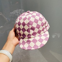 Bebé niños Nueva primavera y verano colorido tablero de ajedrez Patchwork gorra de béisbol para bebé