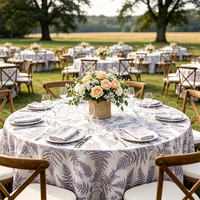 Nappe ronde florale haut de gamme de 132 pouces, housse en tissu imprimé sur mesure pour la maison, l'hôtel, les banquets de mariage et les célébrations de fête