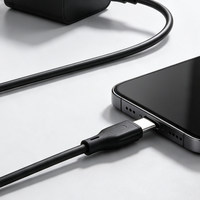 Câble de charge rapide USB 2.0 A vers Type-C en silicone souple effet gelée blanc/noir pour ordinateur iOS et écouteurs