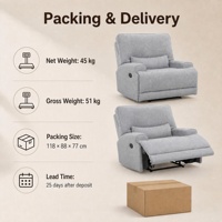 Fauteuil inclinable manuel extra-large, canapé simple rembourré de 122 cm