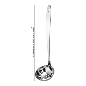Cuillère de cuisine en acier inoxydable à long manche, louche à soupe durable avec trou de suspension pour usage en cuisine et <span class=keywords><strong>restaurant</strong></span> - Product Image 2
