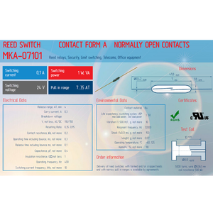 MKA07101 RMCIP 7มม. AT20-25สวิตช์แบบกกเปิดตามปกติพร้อมเซนเซอร์แม่เหล็กแบบซองแก้วประเภทผลิตภัณฑ์ - Product Image 2